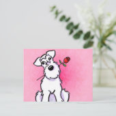 White Schnauzer SweeLieverd Off-Leash Art™ Briefkaart (Staand voorkant)