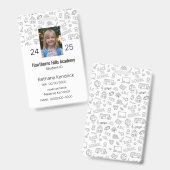White School Icons Homeschool Student ID Badge (Front & Back)