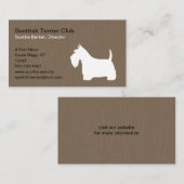 White Scottish Terrier Silhouette | Scottie Dog Visitekaartje (Voorkant / Achterkant)