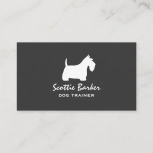 White Scottish Terrier Silhouette   Scottie Dog Visitekaartje