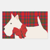 White Scottish Terrier Tartan Rechthoekige Sticker (Voorkant)