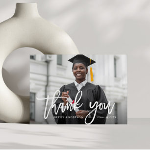 White Script afstuderen Dank je kaart
