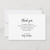 White Script afstuderen Dank je kaart (Achterkant)