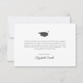 White Script afstuderen Dank u fotokaart Bedankkaart (Achterkant)