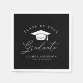 white script black afstuderen servet (Voorkant)