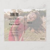 White Script GRADUATE Foto Bedankt Briefkaart (Achterkant)