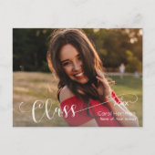 White Script GRADUATE Foto Bedankt Briefkaart (Voorkant)