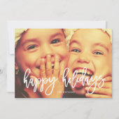 White Script Joyeux jours fériés Carte photo de No (Devant)