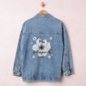 White Script Kalligrafie Moderne Bruid Denim Jacket (Hangar)