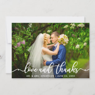 White Script Love en Bedankt   Weddenfoto