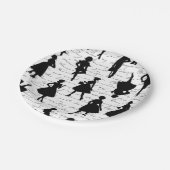 White script midden jaren 1950 silhouet papieren bordje (Gekanteld)