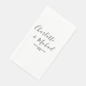 White Script minimalistische bruiloft Servet (Hoek)