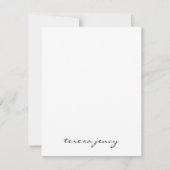 White Script Monogram | Minimalist Modern Design Notitiekaartje (Voorkant)