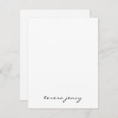 White Script Monogram | Minimalist Modern Design Notitiekaartje (Voorkant / Achterkant)