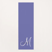 White Script Monogram Periwinkle Yoga Mat (Voorkant)
