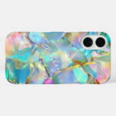 White Script Naam op Opal achtergrond Case-Mate iPhone Case (Achterkant (horizontaal))