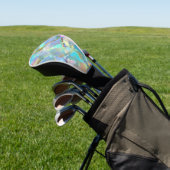 White Script Naam op Opal achtergrond Golfheadcover (Insitu)