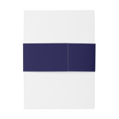 White Script on Navy Blue Elegant Simple Wedding Uitnodigingen Wikkel (Achterkant Voorbeeld)