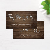 White Script on Rustic Brown Wood, Drink Tickets (Bureau)