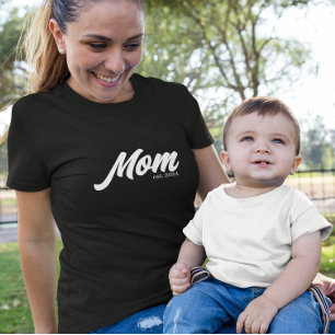 White Script Opgerichte Moeder T-shirt