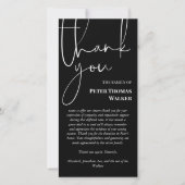 White Script & Photo Funeral Hartelijk dank Bedankkaart (Voorkant)