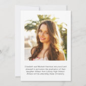 White Script Photo Overlay Afstuderen Aankondiging (Achterkant)