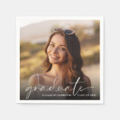 White Script Photo Overlay Graduparty Servet (Voorkant)