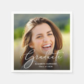 White Script Photo Overlay Graduparty Servet (Voorkant)