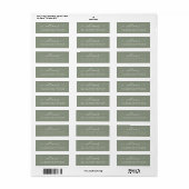 White Script Sage Green Return Address Label (Full Sheet)