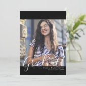 White Script | Zwart Lijst | Twee foto-Afstuderen Aankondiging