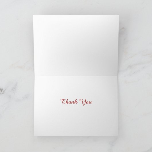 White Scrolling Curves op Black Harting Card Bedankkaart (Binnen)