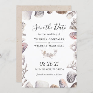 White Sea Shell Beach Wedding Enregistrer la carte