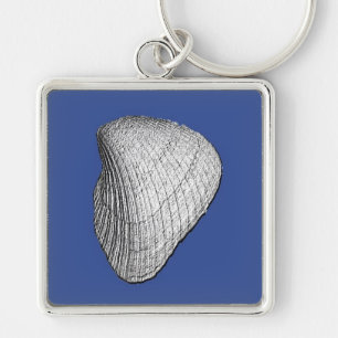 White Seashell Sleutelhanger