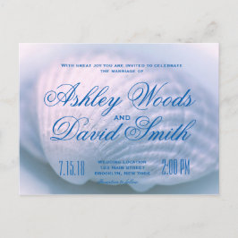 White Seashell Wedding Invitation Briefkaart