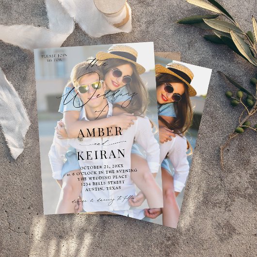 White Shades Photo Wedding Kaart