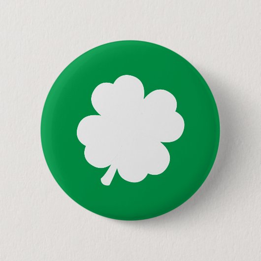 White Shamrock Ronde Button 5,7 Cm (Voorkant)