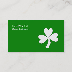 White Shamrock St. Patrick's Day Irish Good Luck Visitekaartje
