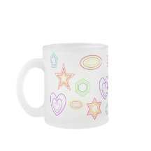 White shapes mug