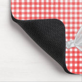 White Sheer Bow op Gingham Muismat (Hoek)