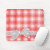 White Sheer Bow op Gingham Muismat (Met muis)
