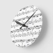 White Sheet Music Clock Ronde Klok (Hoek)