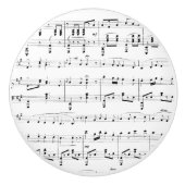 White Sheet Music Keramische Knop (Voorkant)