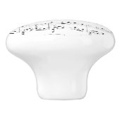 White Sheet Music Keramische Knop (Zijkant)