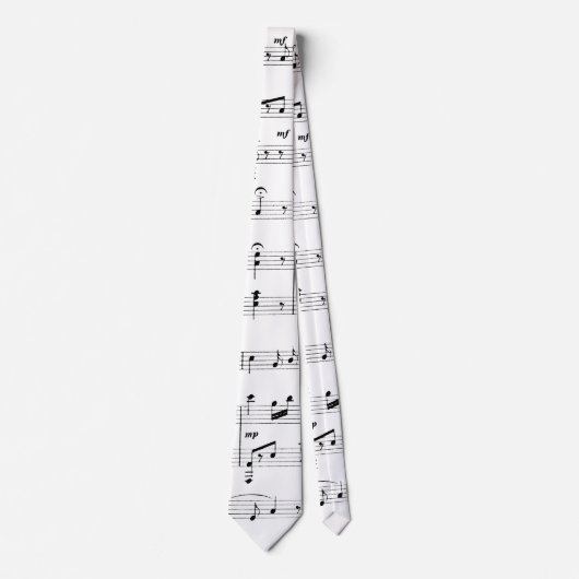 White Sheet Music Stropdas (Voorkant)