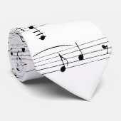 White Sheet Music Stropdas (Opgerold)