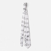 White Sheet Music Stropdas (Achterkant)