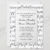 White Sheet Music Theme Weddenschap Kaart (Voorkant)