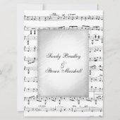 White Sheet Music Wedding Theme Uitnodiging (Achterkant)