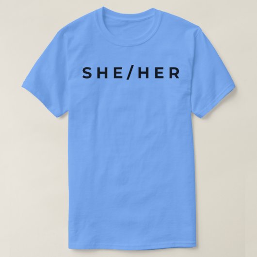 White sheHer Pronouns subtle Trans Pride Transgend T-shirt (Design voorkant)