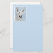 White Shepherd Painting - Cute Original Dog Art Briefpapier (Voorkant / Achterkant)